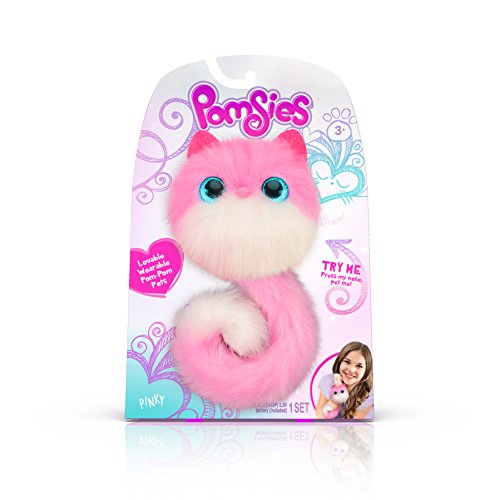 Product Cover Pomsies 1882 Pinky Plush Interactive Toys, One Size, Pink/White