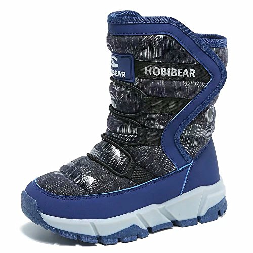 Product Cover GUBARUN Boys Snow Boots Kids Outdoor Warm Shoes Waterproof (Blue, 2.5)