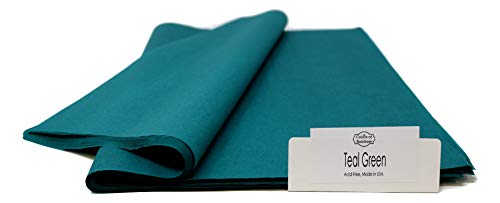 Product Cover Teal Green - 96 Sheets - 15 Inches x 20 Inches - Premium Quality Tissue Paper for Flower, Party, Gift, Pom Pom, Wedding, Bridal, Baby Shower | Made in United States | Colors of Rainbow