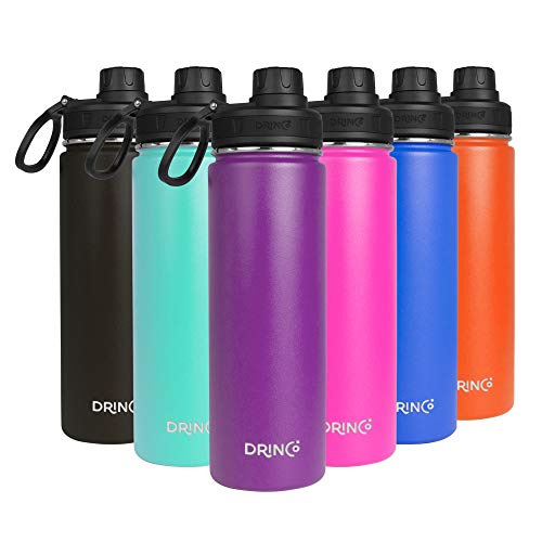 Product Cover Drinco - Stainless Steel Water Bottle | Double Wall Vacuum Insulated | With Wide Mouth Spout Lid Leak Proof | Purple | 18/8 Grade, 20, 32 oz