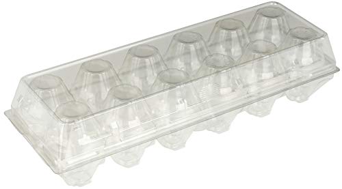 Product Cover Clear Plastic Tri-Fold Egg Cartons Recycled PETE Disposable (Holds 1 Dozen Eggs) by MT Products - 15 Pieces