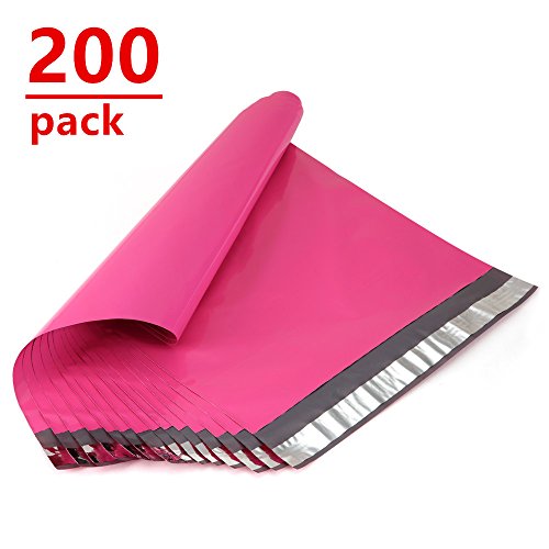 Product Cover UCGOU 10x13 Inch 200-Pack Poly Mailers Hot Pink 2.35 MIL Premium Shipping Envelopes Mailers Bags Self Sealed Business Shipping Mailer with Waterproof and Tear-Proof