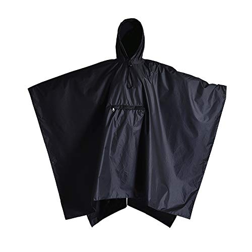 Product Cover Rain Ponchos for Women - Black Rain Poncho - Waterproof Rain Gear for Women - Lightweight Travel Poncho