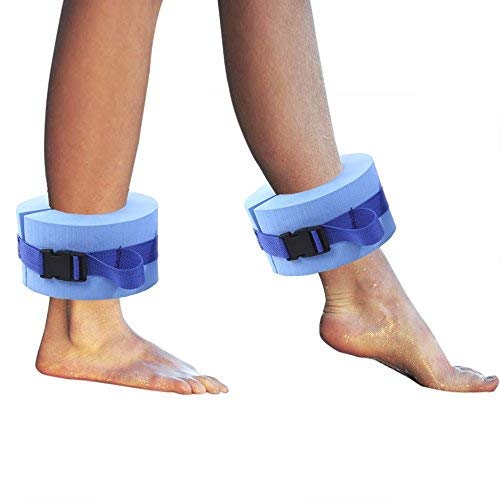 Product Cover happyday04 Foam Swim Aquatic Cuffs,Aqua Resistance Exercise Cuffs Water Aerobics Float Ring Fitness Exercise Set, Ankles Arms Belts with Quick Release Buckle for Swim Fitness Training Set of 2, Blue