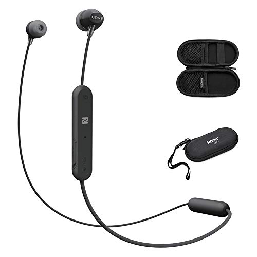 Product Cover Sony WI-C300 Wireless in-Ear Headphones, Black (WIC300/B) w/Knox Gear Hardshell Case