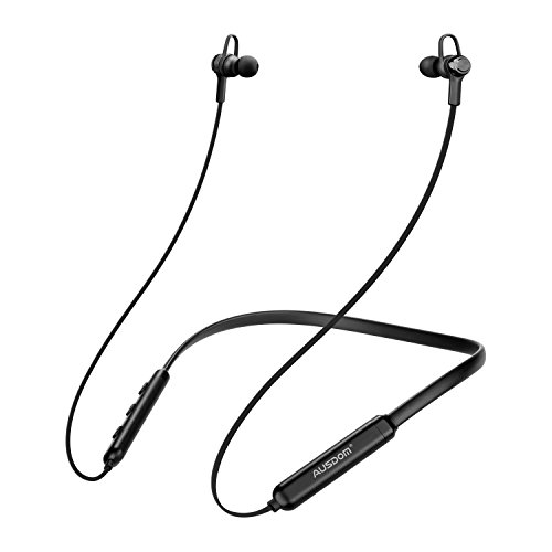 Product Cover Ausdom in-Ear Earbuds Bluetooth Headphones with Microphone Waterproof Neckband Sports Earphones (Black)