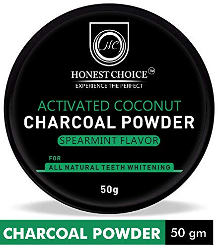 Product Cover HONEST CHOICE Activated Coconut Organic Charcoal Teeth Whitening Powder 50gm I Enamel Safe Teeth Whitener For Sensitive I Naturally White teeth I Removes Tooth Stains and Bad Breath