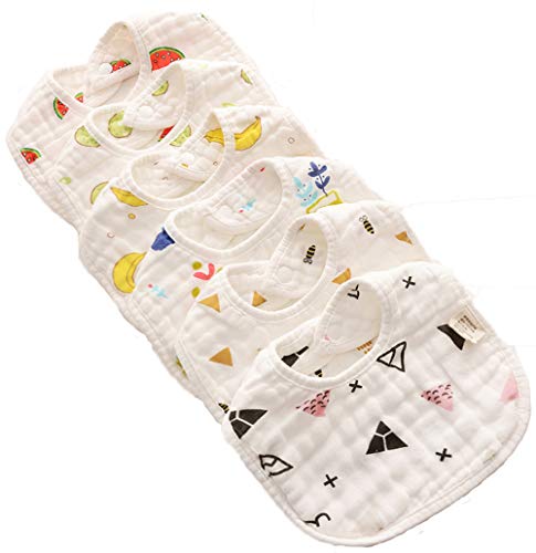 Product Cover Cotton Baby Bandana Drool Bibs for Boys and Girls,6 Pack Soft Bibs With Snaps