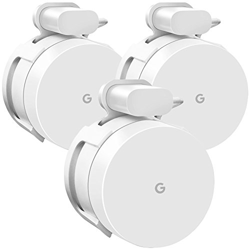 Product Cover Google WiFi Wall Mount 3 Pack, WiFi Accessories for Google Mesh WiFi System and Google WiFi Router Without Messy Wires or Screws (White(3 Pack))