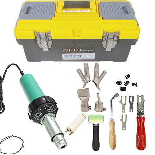 Product Cover Go2Home 1600W Plastic Welder Kit Hot Air Gun Complete Tool Set Hand Held Torch Welder Pistol with Flooring Butterfly Repair Welding Kit Carry Case