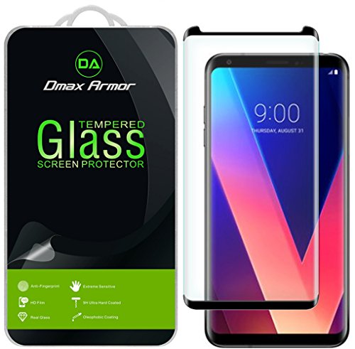 Product Cover (2 Pack) Dmax Armor for LG V35 ThinQ (Tempered Glass) Screen Protector, (Full Screen Coverage) (Black)