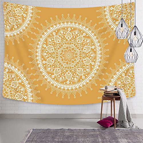 Product Cover Jiamingyang Flower Elephant Print Wall Hanging Tapestry Bohemian Room Decor Bedding Rug (Large/80