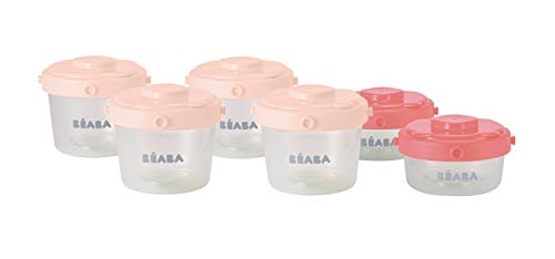 Product Cover BEABA Clip Containers, Set of 6, 2 oz & 4 oz for Snacks and Baby Food, Pink