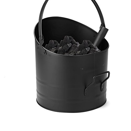 Product Cover Mind Reader ASHBUCK-BLK Large Fire Place Ash Bucket, Pellet Bucket, Black