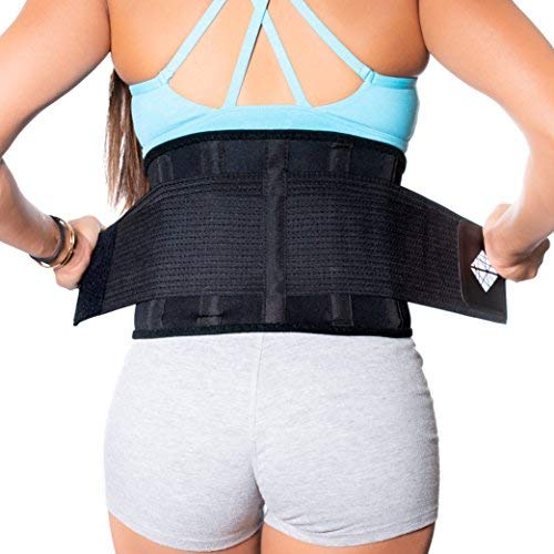 Product Cover Lower Back Brace | Lumbar Support | Wrap for Posture Recovery, Workout, Herniated Disc Pain Relief | Waist Trimmer Weight Loss Ab Belt | Exercise Adjustable | Breathable | Women & Men | Black L
