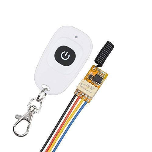 Product Cover Wireless Remote Relay 12V 1 Channel RF Remote Control Switch, Momentary Contact Switch 433mhz Transmitter and Receiver, Saving Power DC3.7V-12V Wide Working Voltage