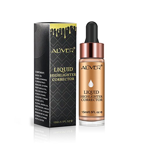 Product Cover Aliver Glow Liquid Highlighter Contouring, Brighten Shimmer 3D Highlighters Ultra-concentrated Illuminating Bronzing Drops - 6 Colors Available (#5 SUNLIGHT)
