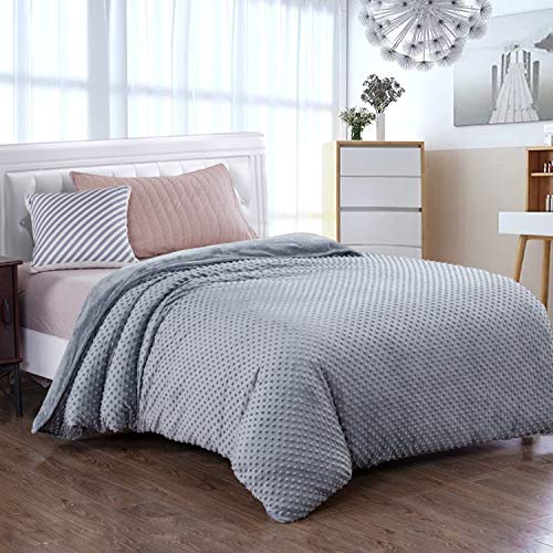Product Cover Royhom Duvet Cover for Weighted Blankets 60 x 80 Inches - Removable Weighted Blanket Cover - Soft Minky Dot, Gray