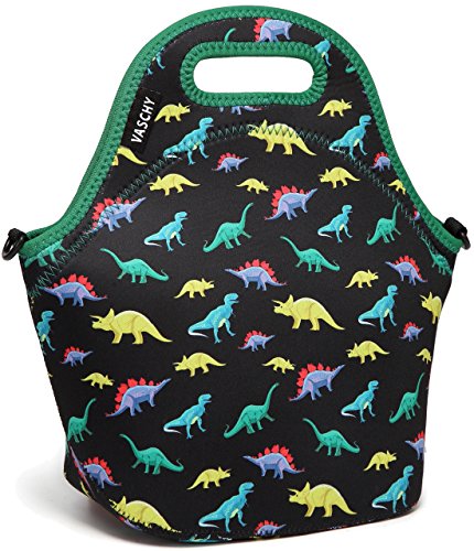 Product Cover VASCHY Lunch Bag for Children, Neoprene Insulated Lunch Box Bag Tote with Detachable Adjustable Shoulder Strap in Cute Dinosaur