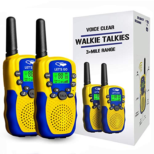 Product Cover Walkie Talkies for Kids Boys Girls, Ouwen Long Range Walkie Talkies for Kids Popular Hottest Outdoor Toys for 3-12 Year Old Boys Girls Kids Toys Age 3-12 New Gift Yellow Blue Owusdd09
