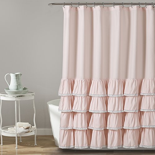 Product Cover Lush Decor Ella Lace Ruffle Shower Curtain, 72