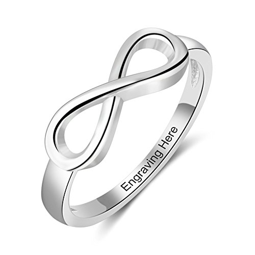 Product Cover Custom Engraved Infinity Best Friend Name Rings Personalized Promise Love Rings for Women Size 5-12