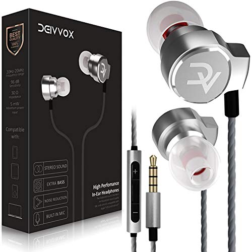 Product Cover DEIVVOX D0218 Wired Earbuds with Microphone in Ear Headphones - Volume Control Mic - Balanced Sound with Extra Bass - Earphones Noise Isolating - Headset for Cell Phones Samsung Sony LG - Jack 3.5 mm