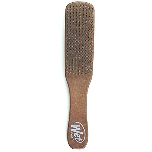 Product Cover Wet Brush Men's Detangler Hair Brush with Soft Intelliflex Bristle, Breakage Reducing No-pain Hair Detangling Wooden Comb-(Brown)