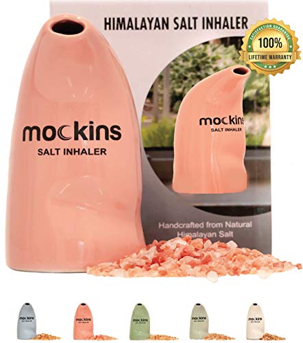 Product Cover mockins Easy to Use Ceramic Salt Inhaler and Includes Pure Himalayan Pink Salt - Pink Color | Asthma and Allergy Relief