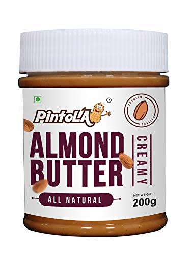 Product Cover All Natural Roasted Almond Butter, Spread (Creamy) 200gm (7.05 OZ) By Pintola