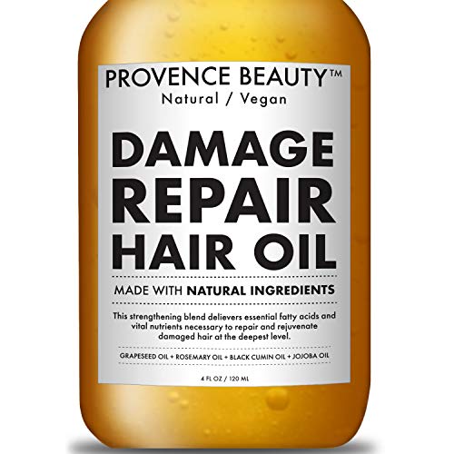 Product Cover Repairing Hair Treatment Oil - Grapeseed, Rosemary, Black Cumin and Jojoba Oil - Restores Shine and Volume For Dry or Damaged Hair, Stimulates Hair Growth - 4 Fl Oz
