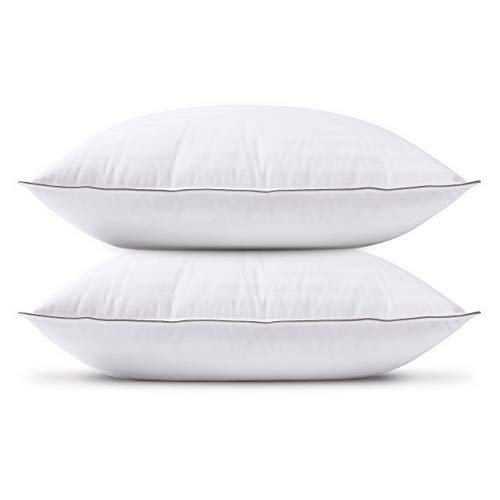 Product Cover L LOVSOUL Goose Down Pillow,White Down Feather Pillow Queen Size(20x28Inches;2-Pack) Pillows for Sleeping-Three Chambers Design,1000 Thread Count 100% Egyptian Cotton Fabric