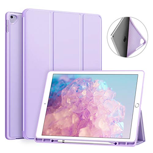 Product Cover Ztotop Case for iPad Pro 12.9 Inch 2017/2015 with Pencil Holder- Lightweight Soft TPU Back Cover and Trifold Stand with Auto Sleep/Wake,Protective for iPad Pro 12.9 Inch(1st & 2nd Gen),Purple