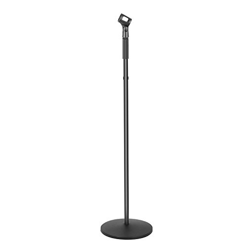 Product Cover Neewer Compact Base Microphone Floor Stand with Mic Holder Adjustable Height from 39.9 to 70 inches Durable Iron-Made Stand with Solid Round Base Detachable for Easy Transport(Black)