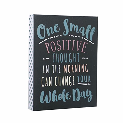 Product Cover SANY DAYO HOME Desktop 6 x 8 inches Wood Box Signs with Inspirational Saying for Desk and Wall Decor - One Small Positive Thought in The Morning Can Change Your Whole Day