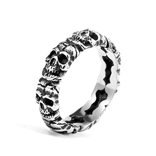 Product Cover ZMY Mens Fashion Jewelry Rings, 316L Stainless Steel Punk Skull Circle Ring Men
