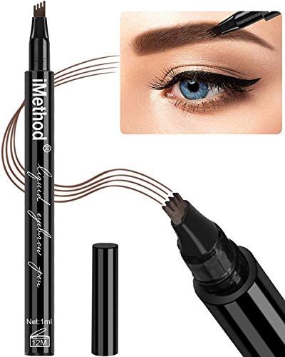 Product Cover Microblading Eyebrow Pen - Eyebrow Tattoo Pen by iMethod, Creates Natural Looking Eyebrows Effortlessly and Stays on All Day, Dark Brown