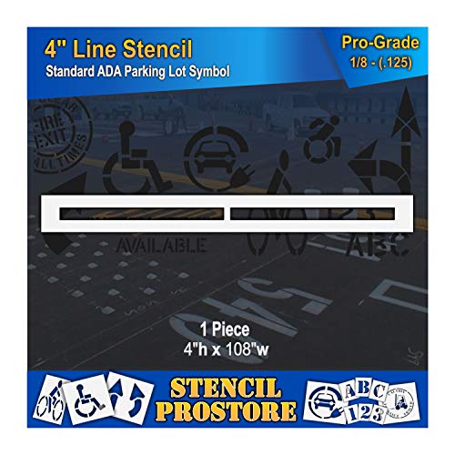 Product Cover Pavement Stencils - 4 inch - Straight LINE Stencil - 4