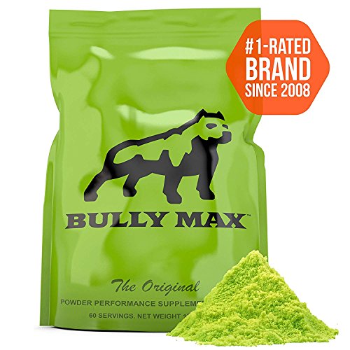 Product Cover Bully Max Muscle Building Powder for Dogs. 5X More Effective Than Other Brands. Used by 393,932 Dog Owners. for All Breeds Including Pit Bulls, Bulldogs, Bully Breeds, and More.