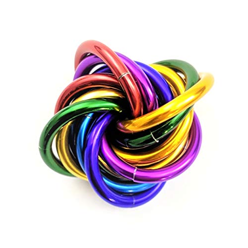 Product Cover Möbii: Small Fidget Ball Stress Mobius Toy, Restless Hand Quiet for Office, School, Anxiety (Rainbow)