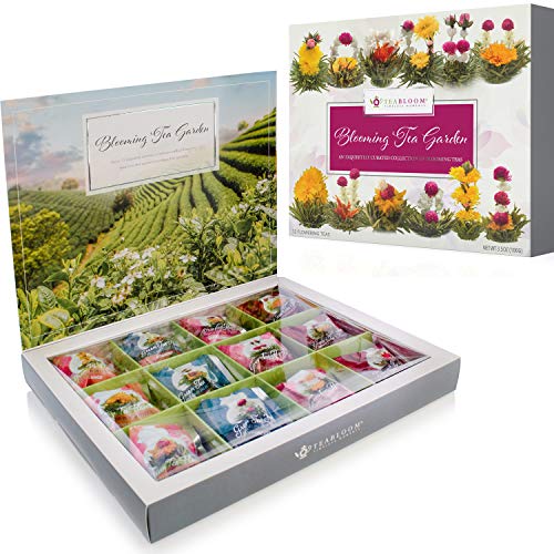 Product Cover Teabloom Flowering Tea Chest - Finest Quality Blooming Tea Collection From The World's Most Beautiful Gardens - 12 Best-Selling Varieties of Flowering Teas Packaged in Beautiful Gift-Ready Tea Box