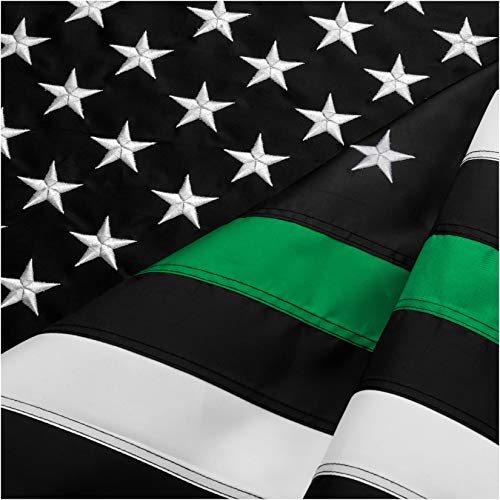 Product Cover FBNC Thin Green Line Flag 3x5 Ft: Durable Nylon with Embroidered Stars and Brass Grommets - Proud to be a Border Patrol, Park Ranger and Conservation Officer