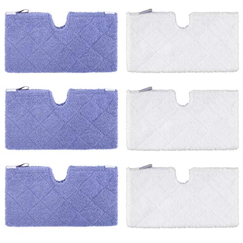 Product Cover YISSVIC Steam Pocket Mop Pads 6 Pack Compatible Replacement Mop Pads for Shark Euro Pro S3501 S3601 S3901 Purple and White