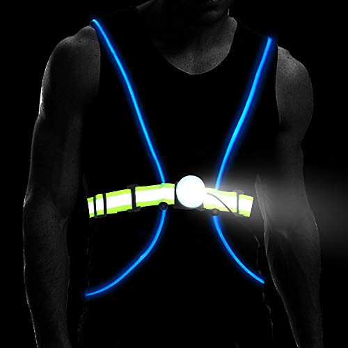 Product Cover Longu Led Running Reflective Vest Safety Night Light USB Rechargeable Cycling Multicolored Fiber Optics Suit Women Men KidS Adjustable Light weight Gear For Jogging Biking