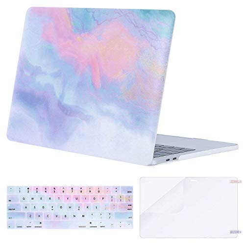 Product Cover MOSISO MacBook Pro 13 inch Case 2019 2018 2017 2016 Release A2159 A1989 A1706 A1708, Plastic Pattern Hard Shell & Keyboard Cover & Screen Protector Compatible with MacBook Pro 13, Colorful Clouds
