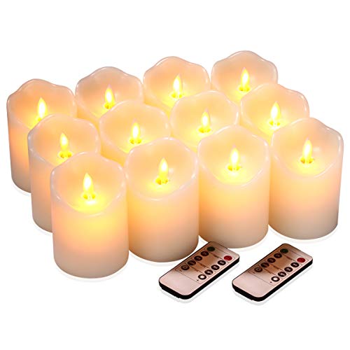 Product Cover qinxiang Flameless Candles Flickering LED Candles Set of 12 (D:3