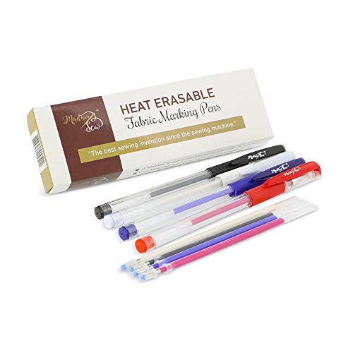 Product Cover Madam Sew Heat Erasable Fabric Marking Pens with 4 Refills for Quilting, Sewing and Dressmaking (4 Piece Set)