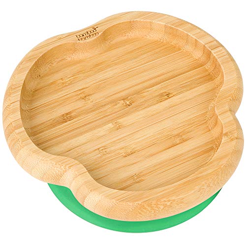 Product Cover Baby Toddler Suction Plate, Suction Stay Put Feeding Plate, Natural Bamboo