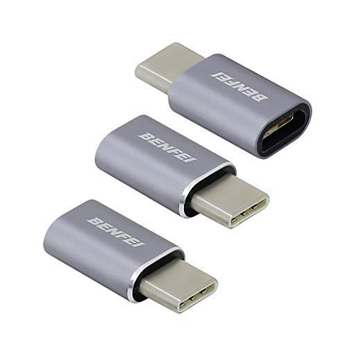 Product Cover USB C to Micro USB Adapter 3 Pack, Benfei USB Type C to Micro USB Male to Female Adapter Compatible for MacBook 2018 2017 2016, Samsung Galaxy Note 8, Galaxy S8 S8+ S9, Google Pixel, Nexus, and More