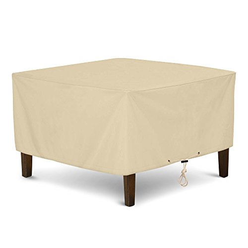 Product Cover SunPatio Outdoor Ottoman Cover, Heavy Duty Waterproof Square Coffee Table Cover, Patio Furniture Side Table Cover, All Weather Protection, 32